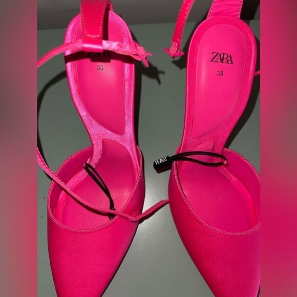 Zara Neon Pink High Heels Size 7 - Picture 14 of 16